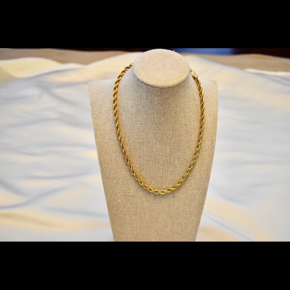 Gold  plated  rope twist chain necklace